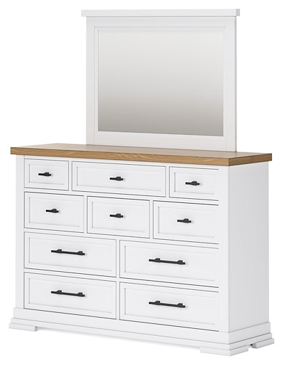 Ashbryn California King Panel Storage Bed with Mirrored Dresser, Chest and Nightstand