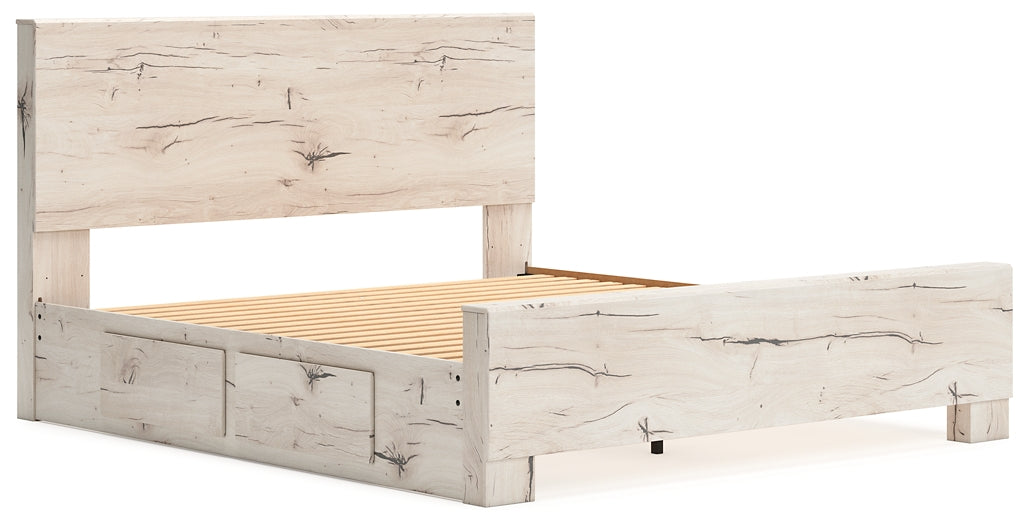 Lawroy King Panel Bed with Mirrored Dresser, Chest and Nightstand