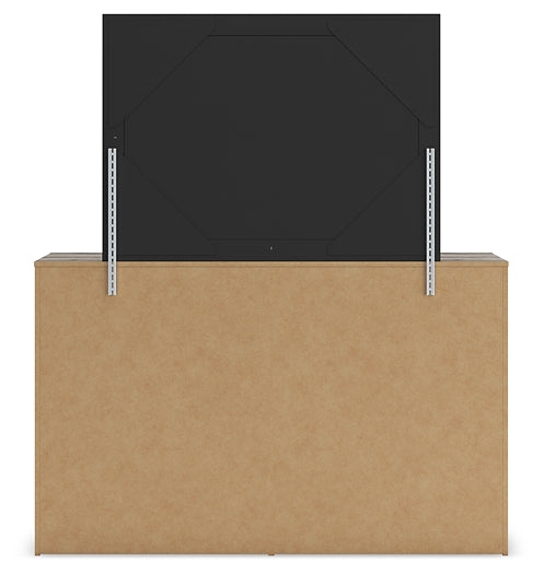 Graystorm Twin Panel Bed with Storage with Mirrored Dresser, Chest and Nightstand