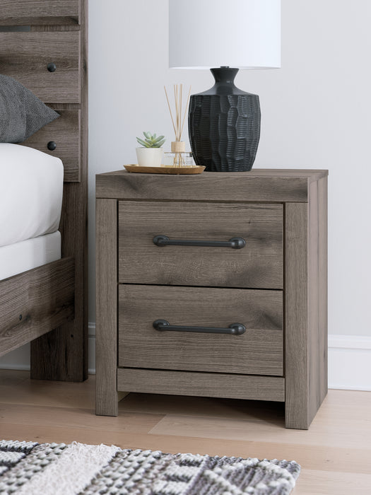 Graystorm Full Panel Bed with Storage with Mirrored Dresser, Chest and Nightstand