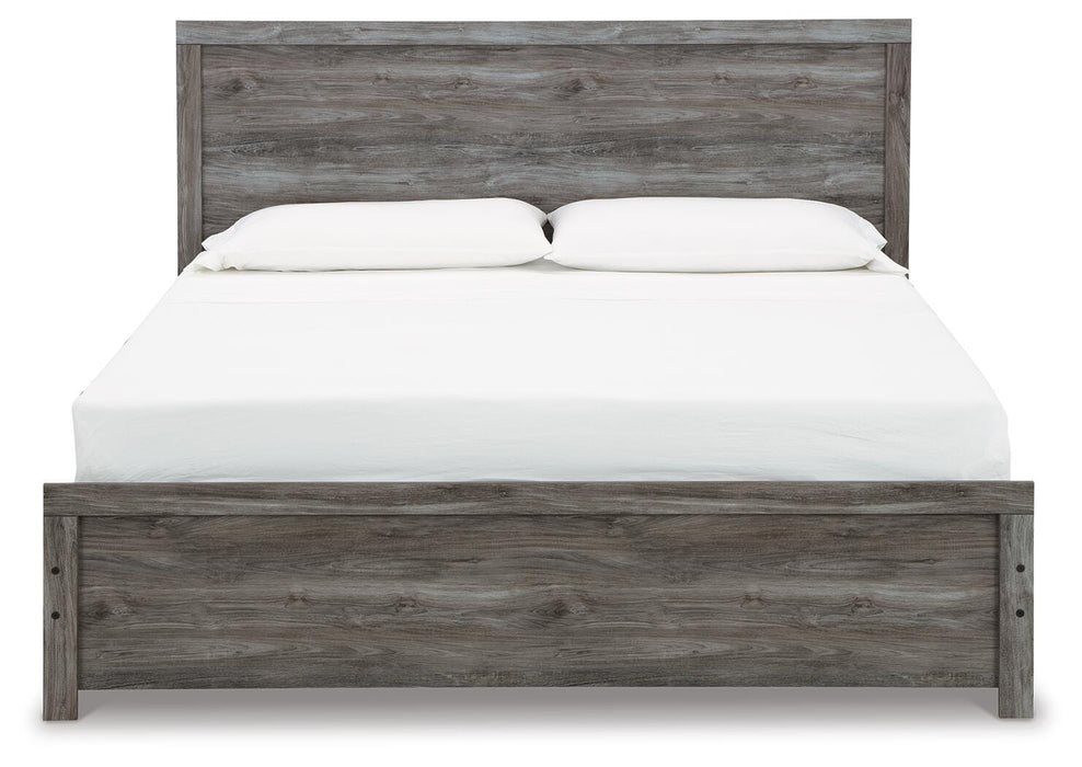 Bronyan King Panel Bed with Mirrored Dresser