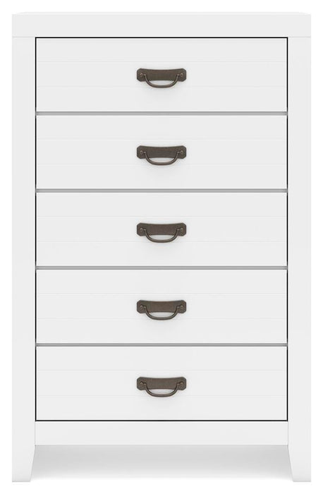 Binterglen California King Panel Bed, Dresser, Mirror, Chest and Nightstand