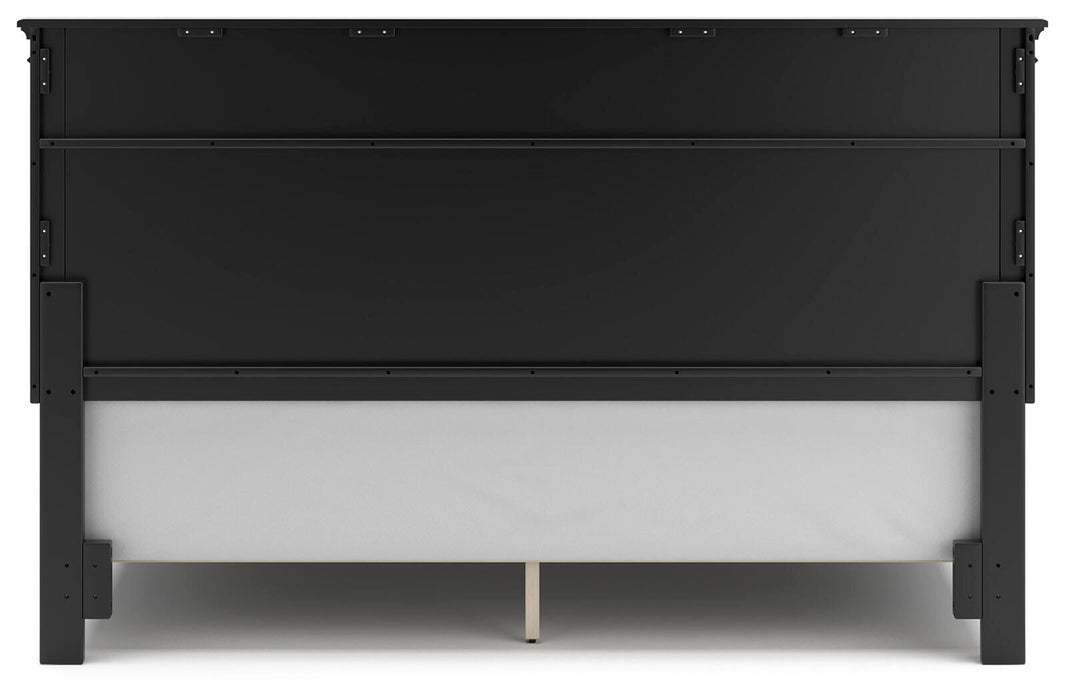 Lanolee King Panel Bed with Mirrored Dresser and Nightstand