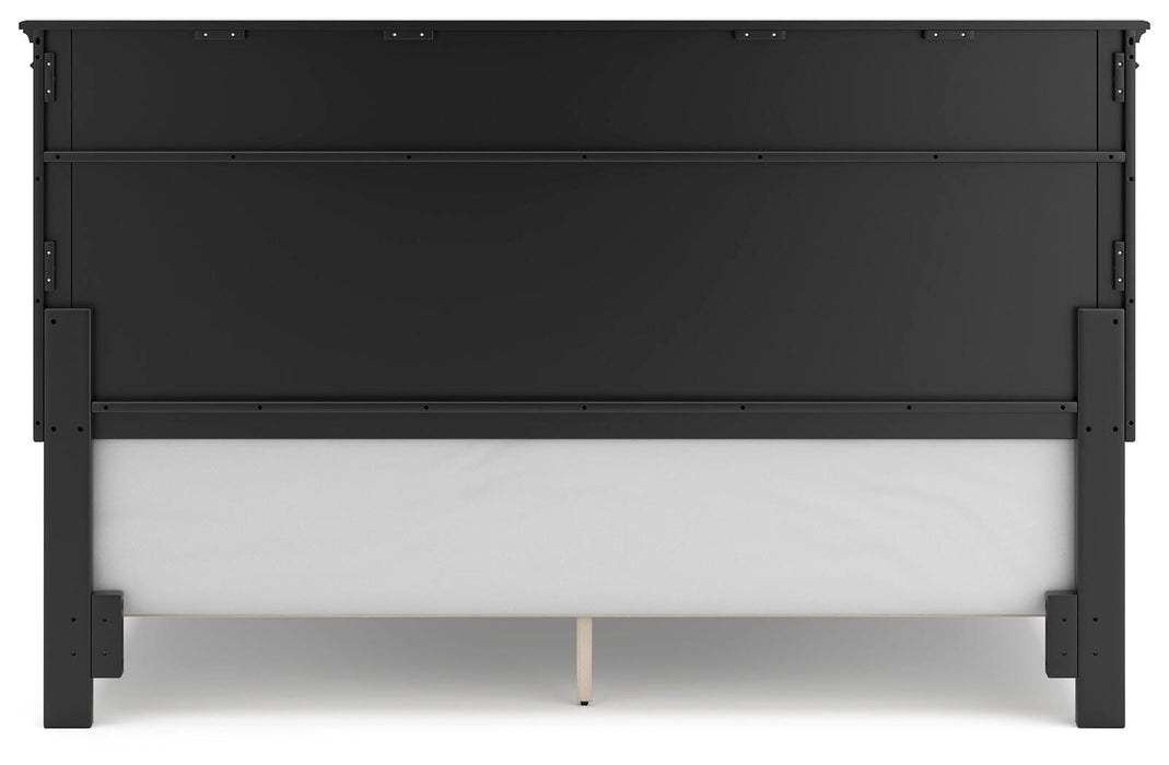 Lanolee California King Panel Bed with Mirrored Dresser, Chest and Nightstand