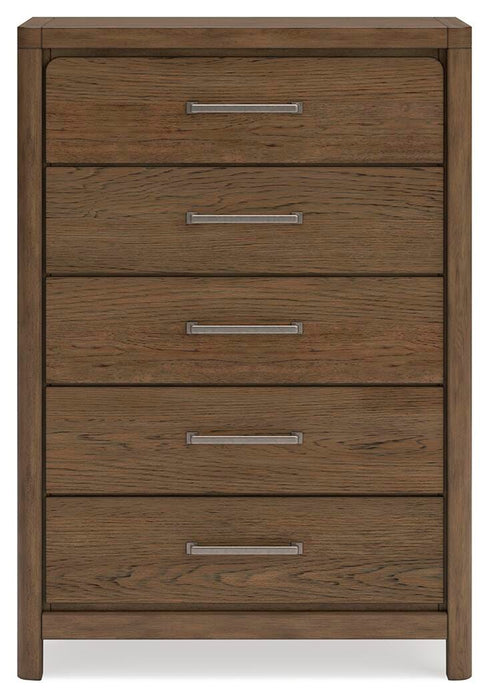 Cabalynn California King Upholstered Bed with Mirrored Dresser, Chest and Nightstand