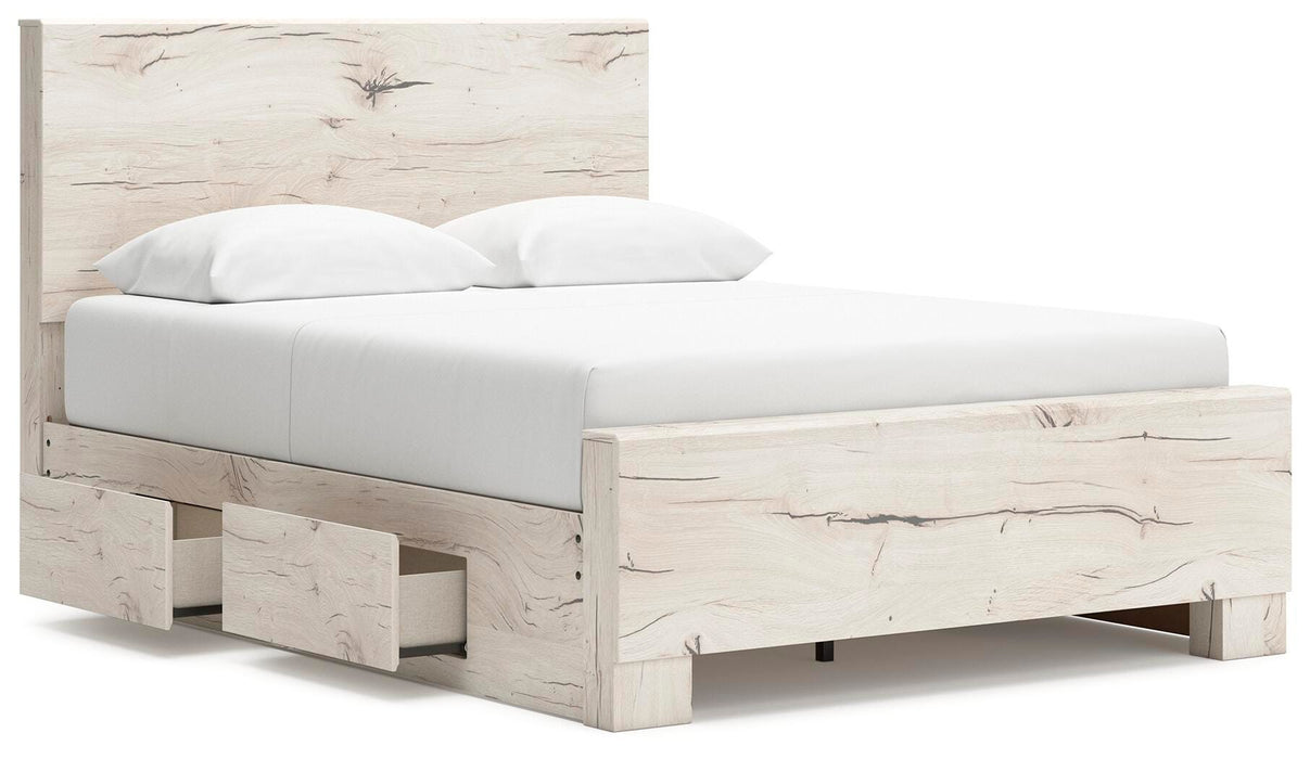 Lawroy Queen Panel Bed with Storage, Dresser, Mirror, Chest and Nightstand