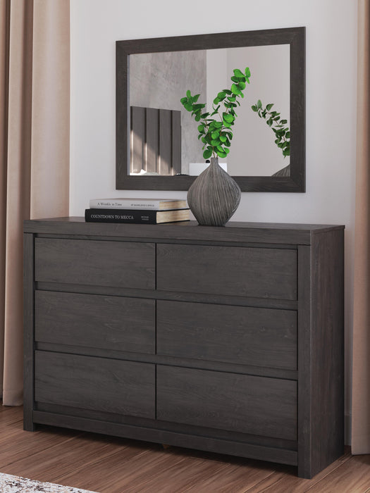 Fraluna King Panel Storage Bed, Dresser, Mirror, Chest and Nightstand