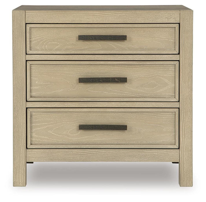 Calmoro California King Bookcase Bed with Mirrored Dresser and Nightstand