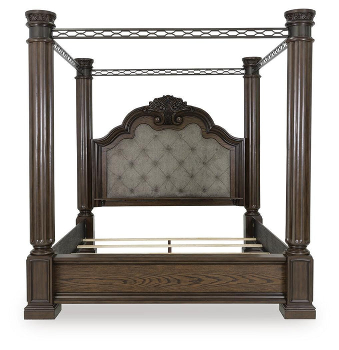 Maylee King Canopy Bed, Dresser and Mirror