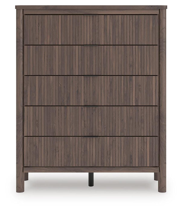 Pamytta Full Upholstered Panel Bed, Dresser and Mirror