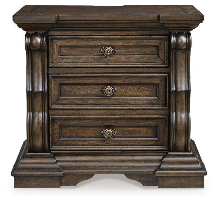 Maylee California King Canopy Bed, Dresser, Mirror and Nightstand