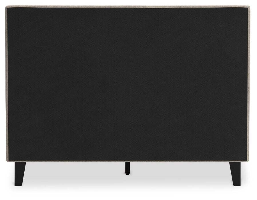 Cielden Full Upholstered Bed with Roll Slats, Dresser, Mirror and Nightstand