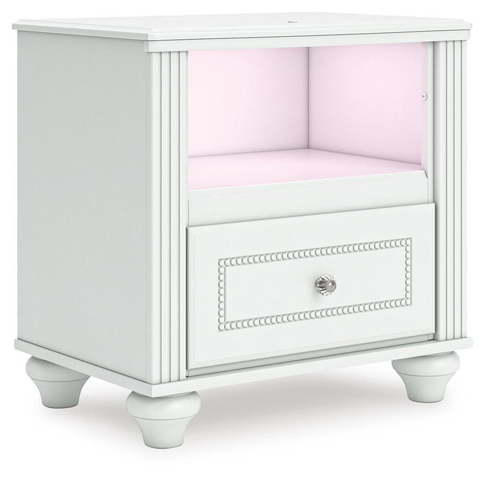 Kozlani Twin Upholstered Panel Storage Bed, Dresser, Mirror and Nightstand