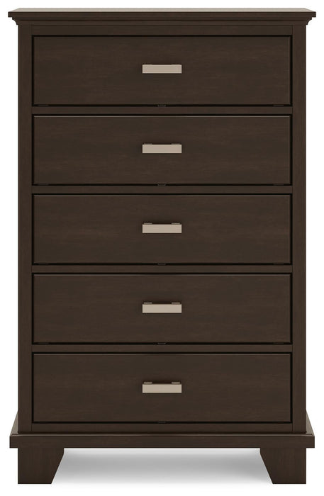 Covetown King Panel Bed, Dresser, Mirror, Chest and Nightstand