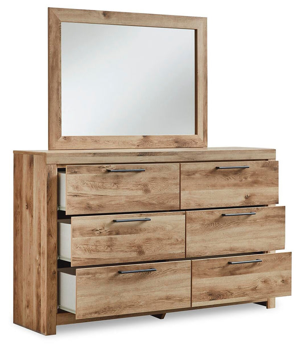 Hyanna Twin Panel Bed with 1 Side Storage, Dresser, Mirror, Chest and Nightstand