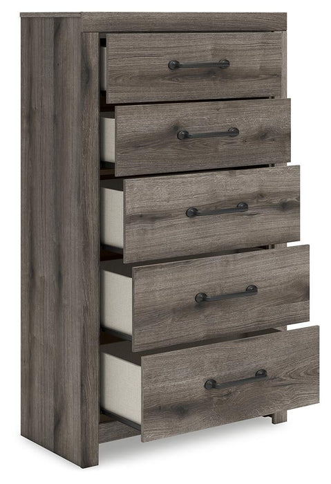 Urbanoore Twin Panel Storage Bed, Dresser, Mirror, Chest and Nightstand