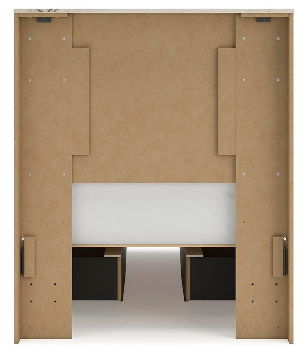 Lawroy Twin Panel Bed with Storage, Dresser and Mirror