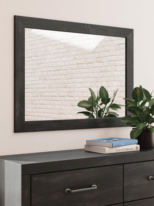 Delmorta Full Panel Storage Bed, Dresser, Mirror and Nightstand
