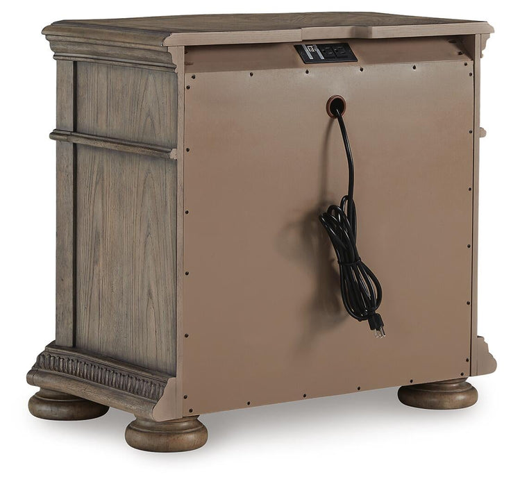 Ardenfield King Upholstered Sleigh Bed, Dresser, Mirror and Nightstand
