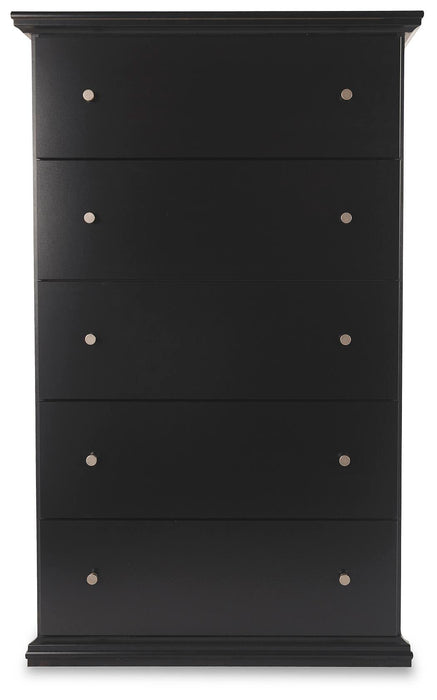 Maribel Full Panel Bed, Dresser, Mirror, Chest and Nightstand