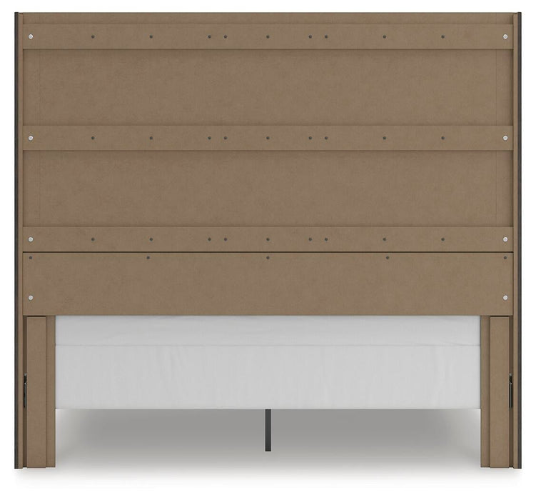 Parlayon King Panel Storage Bed, Dresser, Mirror, Chest and Nightstand