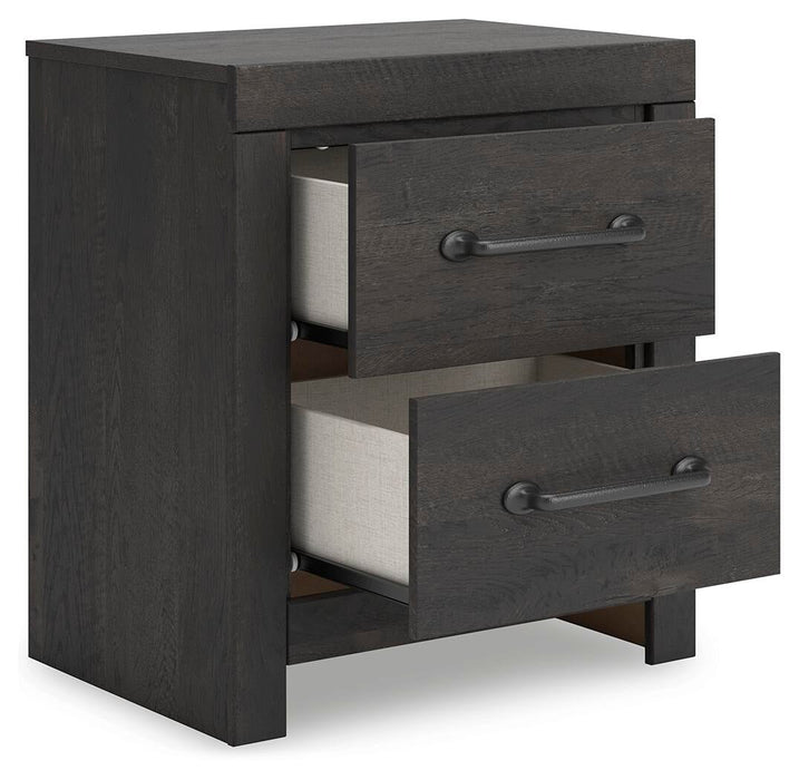 Delmorta Full Panel Storage Bed, Dresser, Mirror, Chest and Nightstand