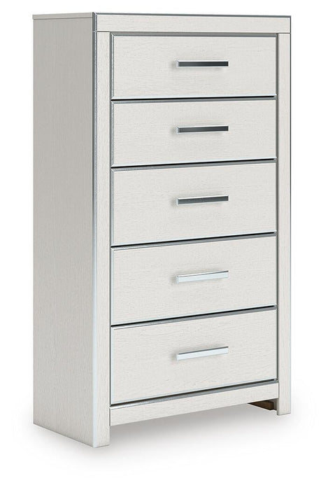Birmonton King Upholstered Panel Platform Storage Bed, Dresser, Mirror, Chest and Nightstand