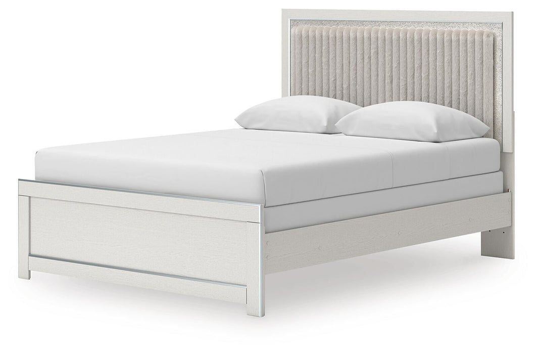 Birmonton Queen Upholstered Panel Bed, Dresser, Mirror, Chest and Nightstand