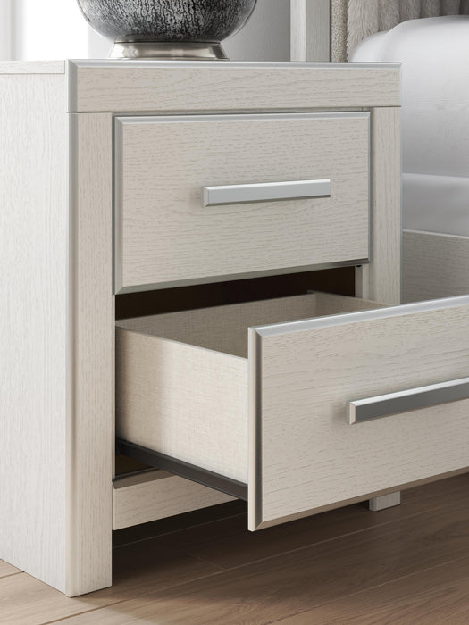 Birmonton King Upholstered Panel Platform Storage Bed, Dresser, Mirror and Nightstand