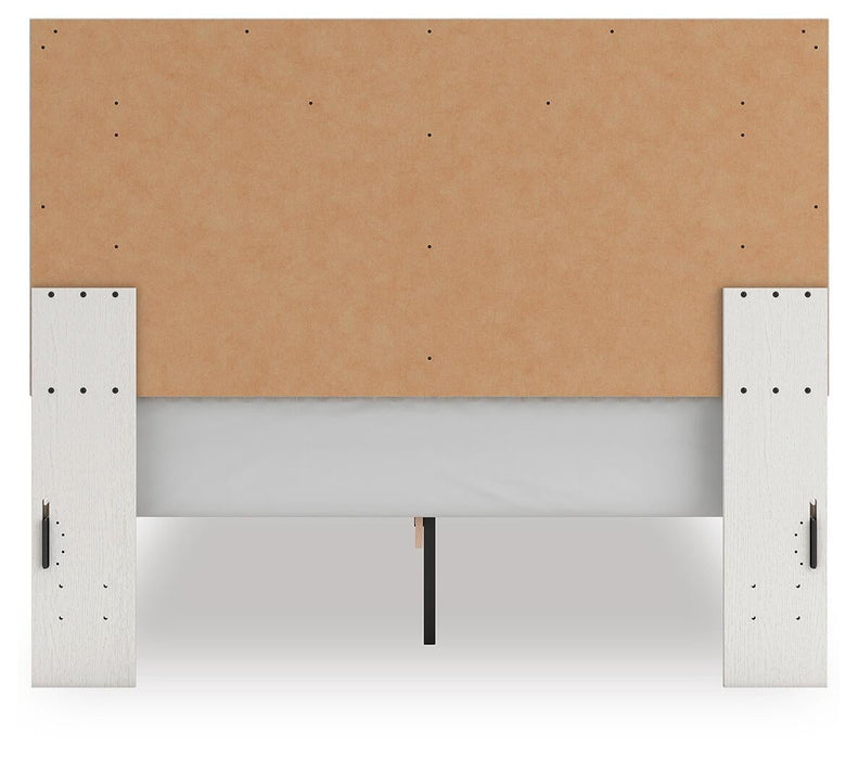 Birmonton Queen Upholstered Panel Platform Bed, Dresser, Mirror, Chest and Nightstand