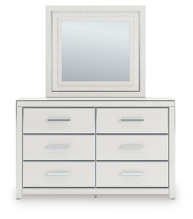 Birmonton King Upholstered Panel Bed, Dresser, Mirror and Nightstand