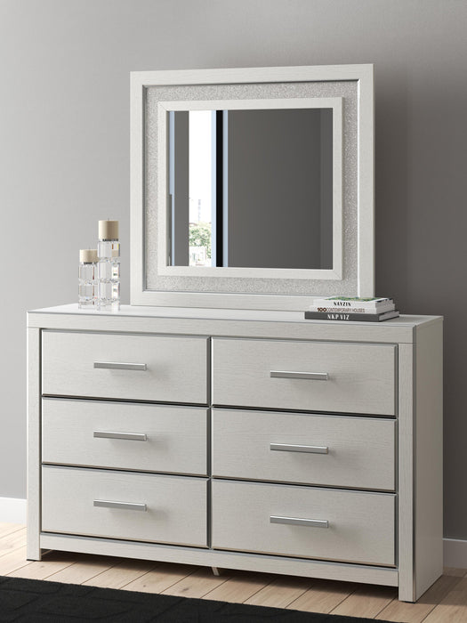 Birmonton Queen Upholstered Panel Platform Bed, Dresser, Mirror and Nightstand