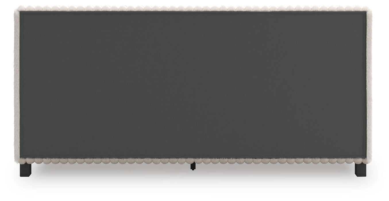 Birmonton King Upholstered Bed, Dresser, Mirror and Nightstand