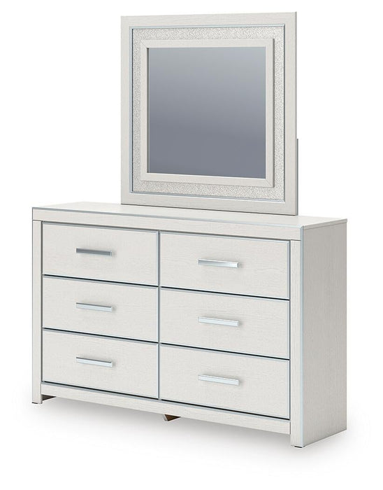 Birmonton Queen Upholstered Panel Bed, Dresser and Mirror