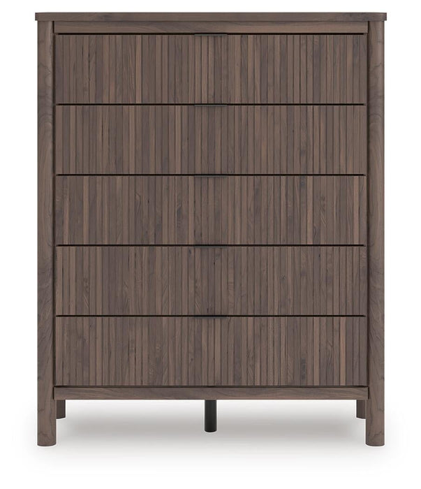Cadmori Queen Panel Platform Bed, Dresser, Mirror, Chest and Nightstand