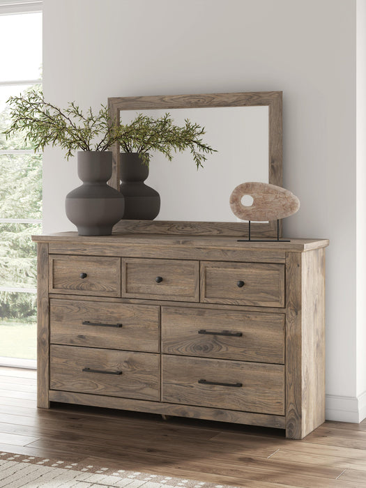 Keithland Queen Panel Bed with Mirrored Dresser
